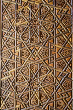 Tahtada geometrik desenli Osmanlı Türk sanatı