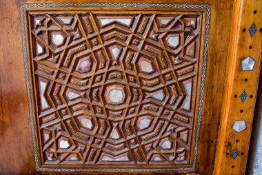 Tahtada geometrik desenli Osmanlı Türk sanatı