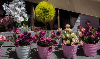 Yapay çiçek görünümünde sahte 