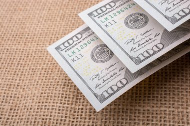 Banknotlar keten bir tuvalde tuval üzerine Amerikan dolarları