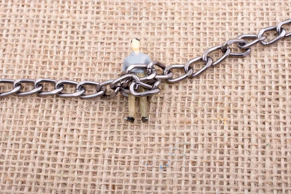 Figura Hombre Con Una Cadena Las Piernas —  Fotos de Stock