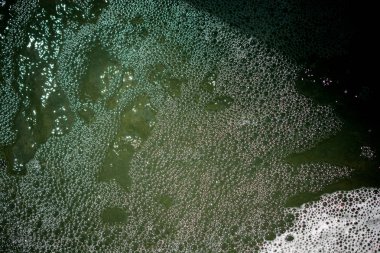 Su yüzeyi köpüklü ve köpüklü bir arka plan olarak