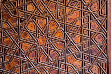 Tahtada geometrik desenli Osmanlı Türk sanatı