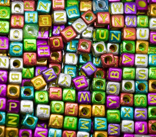Cubos Letra Alfabeto Colorido Vista — Fotografia de Stock