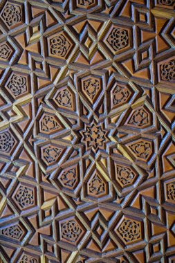 Tahtada geometrik desenli Osmanlı Türk sanatı