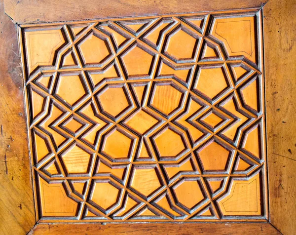 Seni Turki Ottoman Dengan Pola Geometris Pada Kayu — Stok Foto