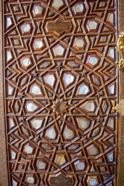 Tahtada geometrik desenli Osmanlı Türk sanatı