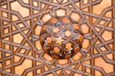 Tahtada geometrik desenli Osmanlı Türk sanatı