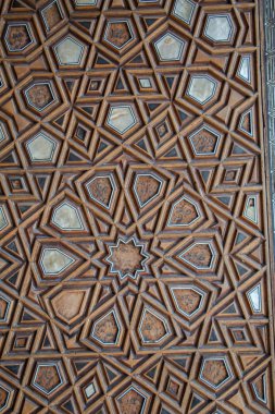 Tahtada geometrik desenli Osmanlı Türk sanatı