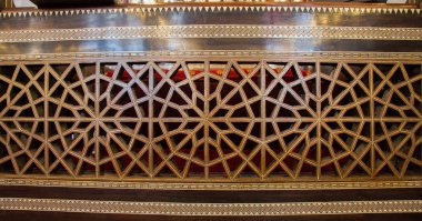 Tahtada geometrik desenli Osmanlı Türk sanatı