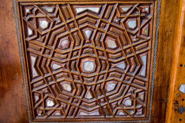 Tahtada geometrik desenli Osmanlı Türk sanatı