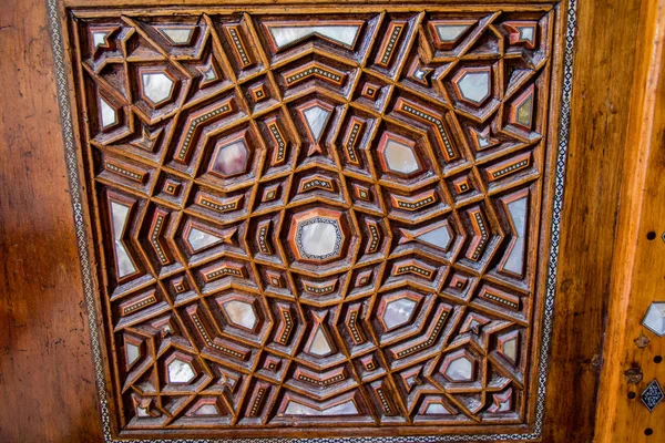 Osmansk Turkisk Konst Med Geometriska Mönster Trä — Stockfoto