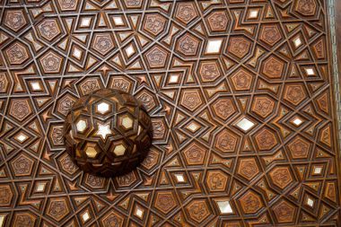 Tahtada geometrik desenli Osmanlı Türk sanatı