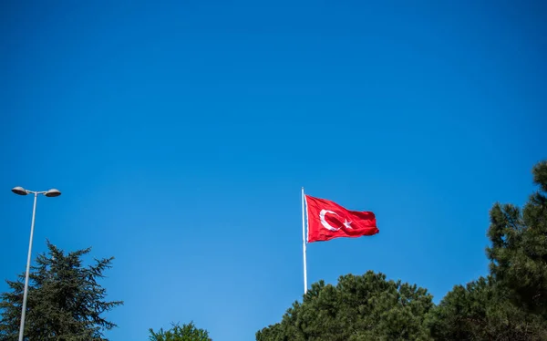 Drapeau national turc en vue — Photo