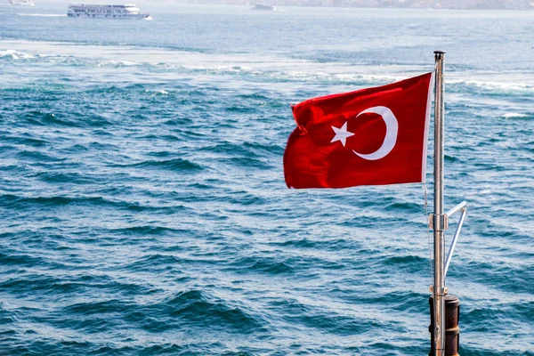 Turkish national flag  in view — Stock Photo, Image