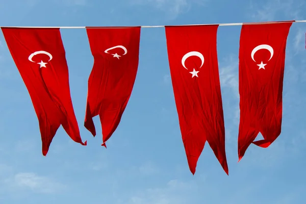 Türk ulusal bayrak görünümünde — Stok fotoğraf