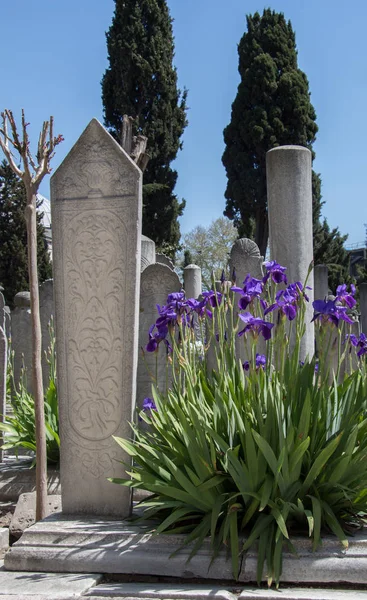 Gamla stenar på gravarna i Istanbul — Stockfoto
