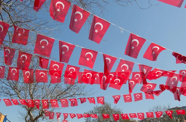 Türk ulusal bayrak görünümünde — Stok fotoğraf