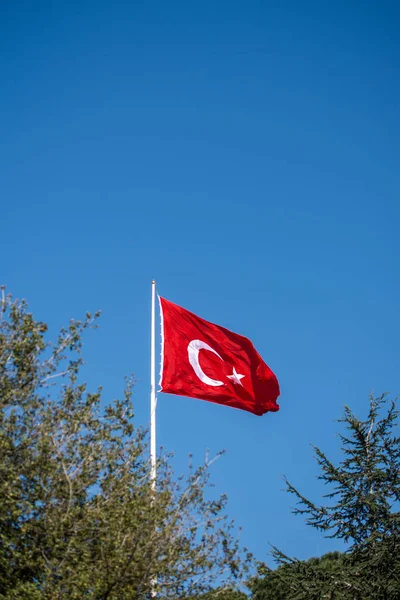 Bandera nacional turca en vista — Foto de Stock
