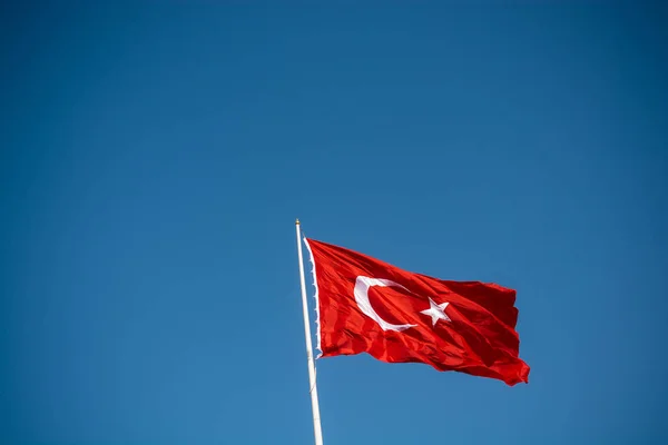 Turkish national flag  in view — Stock Photo, Image