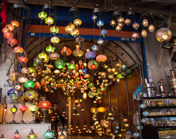 Mosaic Ottoman lamps from Grand Bazaar — Stock Photo, Image