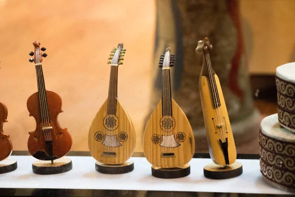 Conjunto de modelos de instrumentos musicais de madeira — Fotografia de Stock