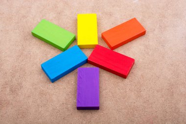 Çeşitli renk ahşap blok 