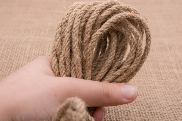 Sady povlečení lana v ruce — Stock fotografie