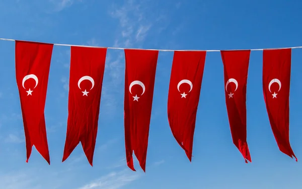Turecký státní vlajka v zobrazení — Stock fotografie