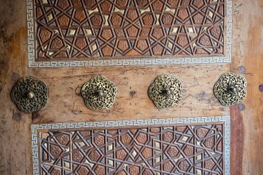 Osmanlı Türk sanat ahşap üzerine geometrik desenlerle