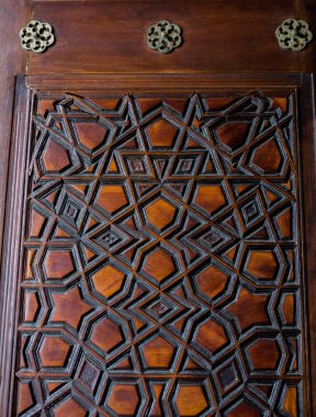 Tahtada geometrik desenli Osmanlı Türk sanatı