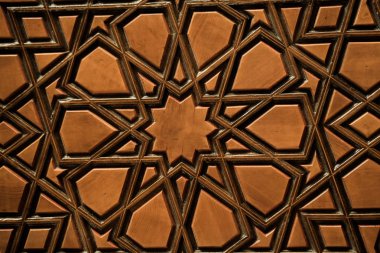 Tahtada geometrik desenli Osmanlı Türk sanatı