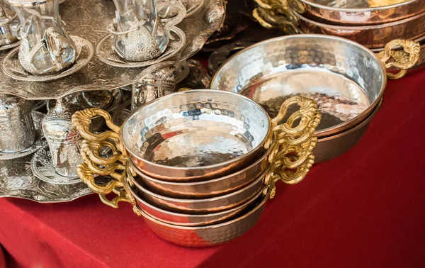 Set New Metal Pans Cookware — Stock Photo, Image