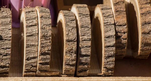 Piece of cut wood log texture as background