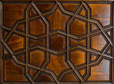 Tahtada geometrik desenli Osmanlı Türk sanatı