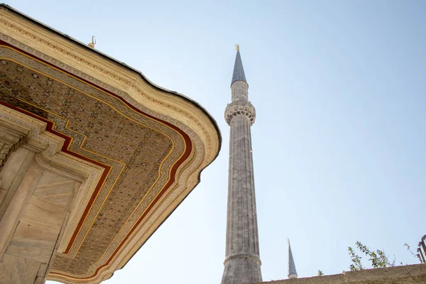 Minaret Sten Osmanska Tiden Moskéer — Stockfoto