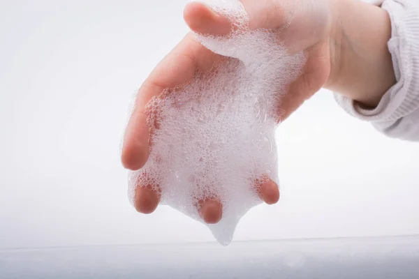 Hand Washing Soap Foam Foamy Background — Stock Photo, Image