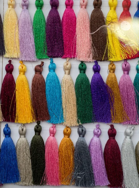 Επιλογή Της Οθωμανικής Παραδοσιακής Φούντας Διάφορα Χρώματα — Φωτογραφία Αρχείου