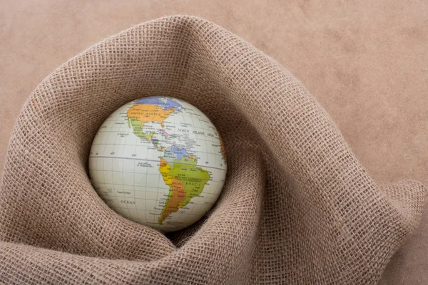 Linen Canvas Wrapped Model Globe — Stock Photo, Image