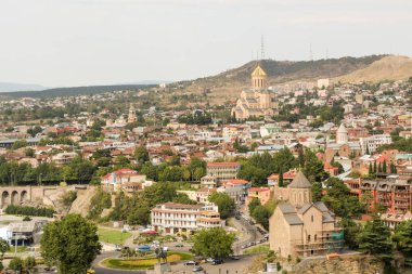 Gürcistan 'daki Tiflis' in güzel panoramik manzarası