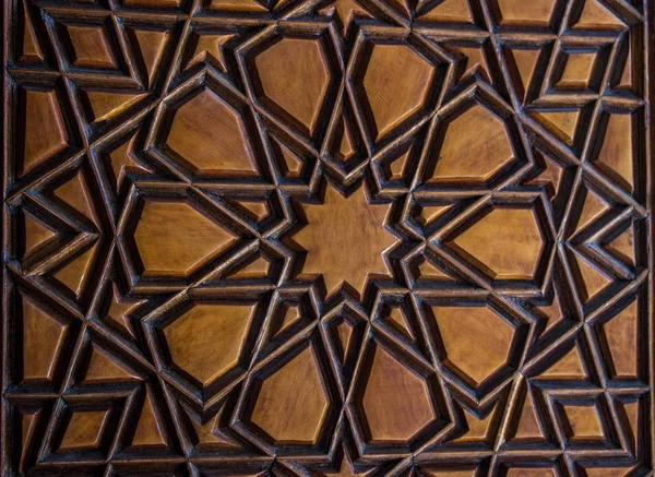 Seni Turki Ottoman Dengan Pola Geometris Pada Kayu — Stok Foto