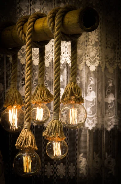 Edison Antigo Decorativo Estilo Filamento Lâmpadas Penduradas — Fotografia de Stock