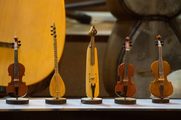Reihe Von Modellen Von Musikinstrumenten Aus Holz — Stockfoto