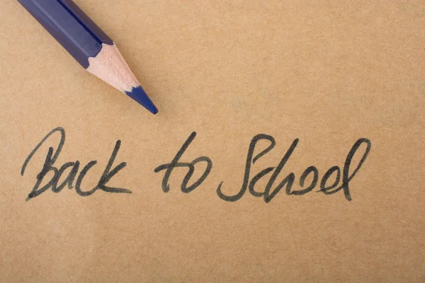 Lápis Cor Volta Título Escola Caderno — Fotografia de Stock