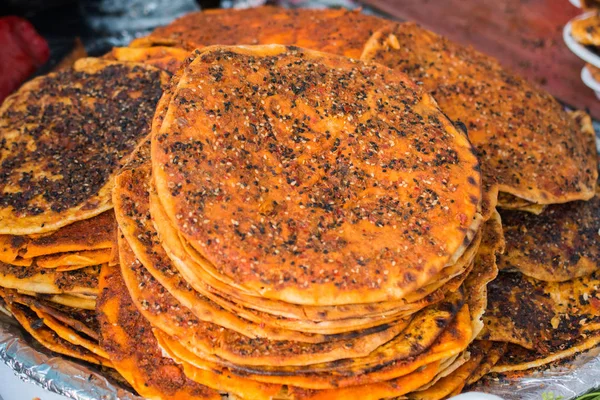 Home Making Traditional Turkish Gozleme Pancake — Stock Photo, Image