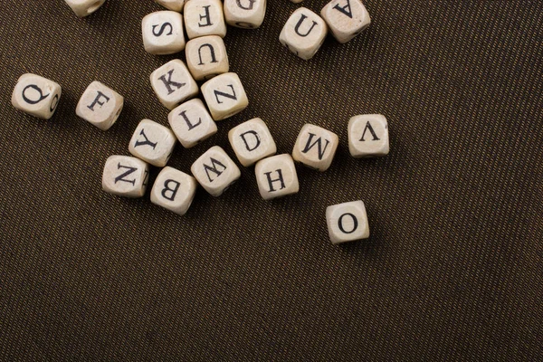 Buchstabenwürfel Aus Alphabet Aus Holz — Stockfoto