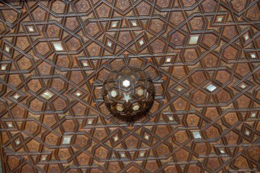 Tahtada geometrik desenli Osmanlı Türk sanatı