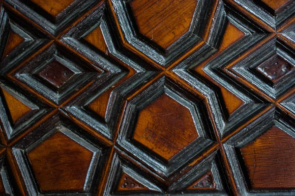 Osmanisch Türkische Kunst Mit Geometrischen Mustern Auf Holz — Stockfoto