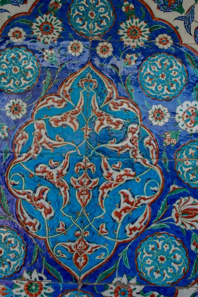 Ottomaanse Oude Handgemaakte Turkse Tegels Met Bloemen Patronen — Stockfoto
