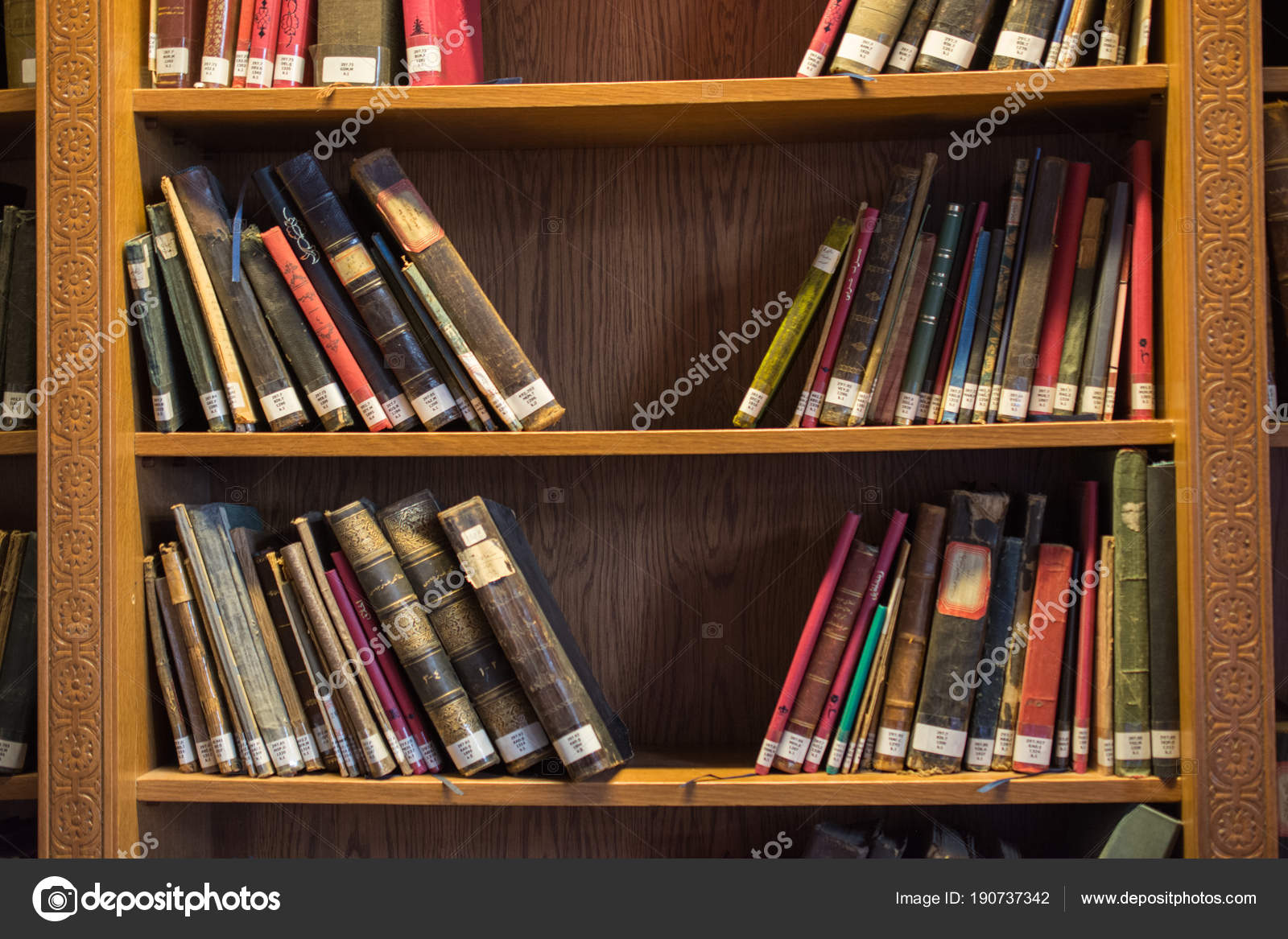 Bookshelf Old Turkish Ottoman Handwriting Books Stock Photo